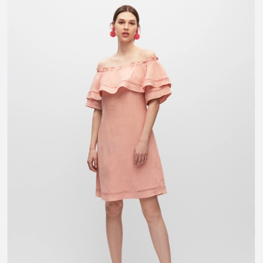 White Ruffled Off-the-Shoulder Mini Sundress